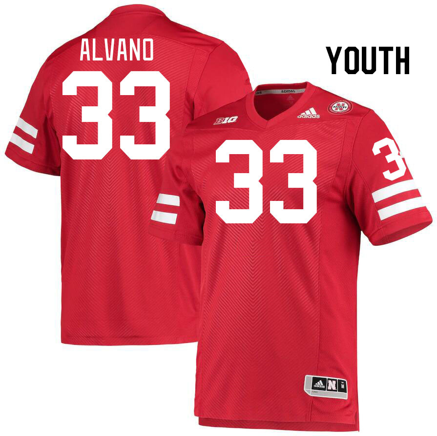 Youth #33 Tristan Alvano Nebraska Cornhuskers College Football Jerseys Stitched Sale-Red - Click Image to Close